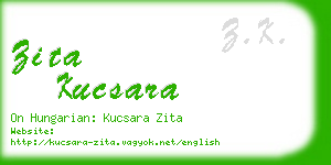 zita kucsara business card